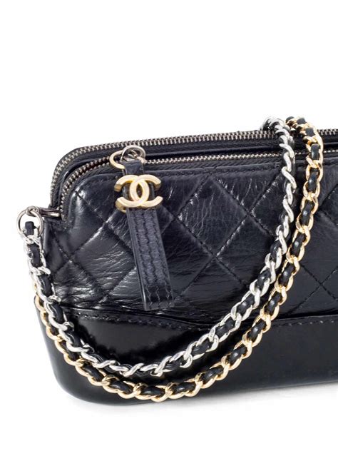 chanel 23756725|CHANEL Quilted Leather Mini Gabrielle Messenger Bag Black.